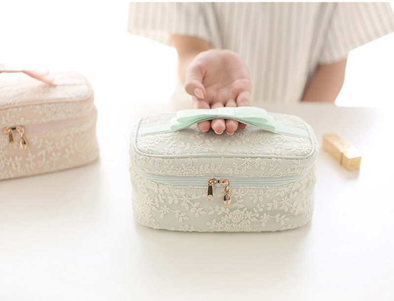 uxury Lace Cylinder Bucket Make Up Artist Case Travel Foldable