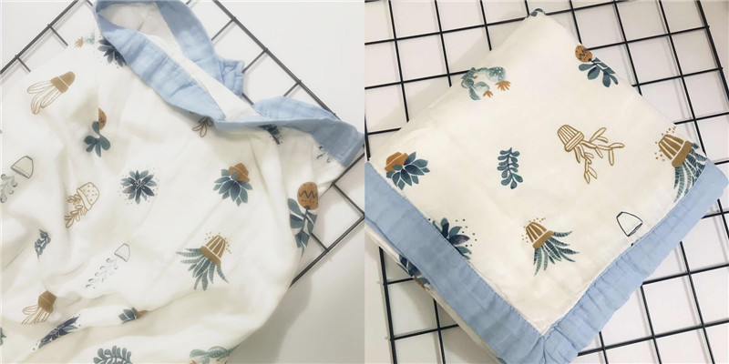 Multi Use Warm Baby Blanket , Baby Swaddle Towel Super Absorbent 6 Layer
