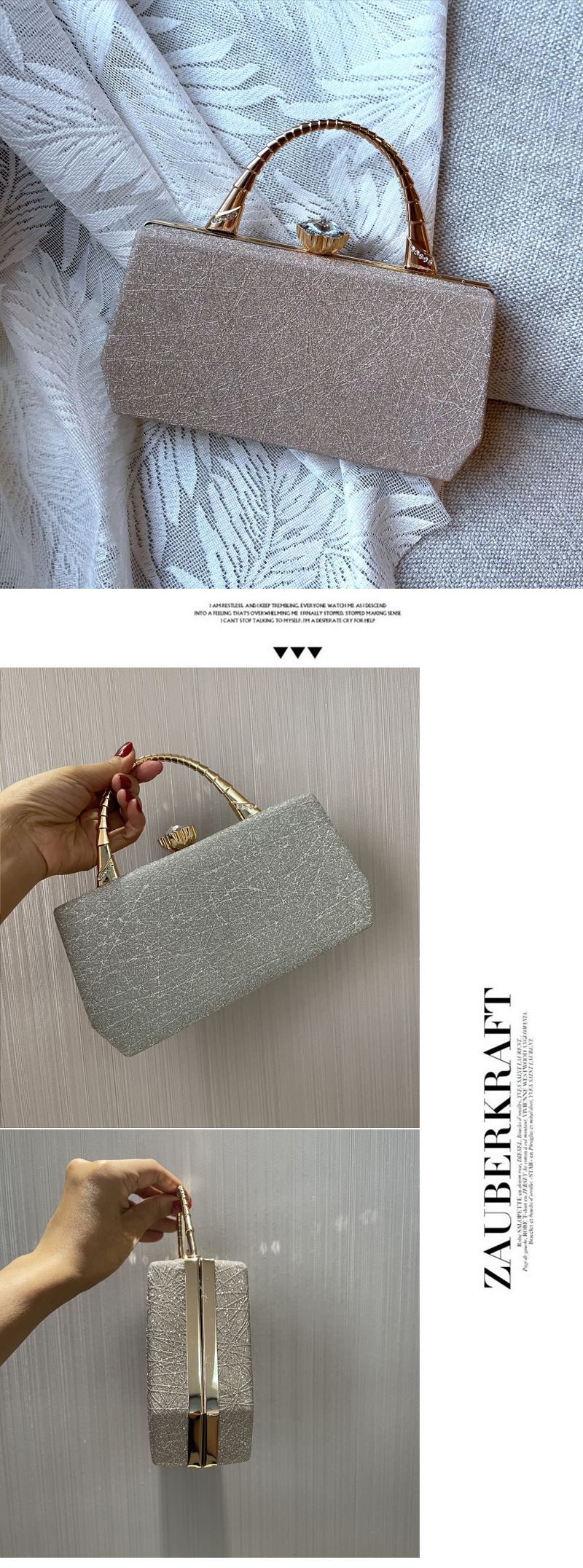 Vintage Style Hasp Women Handbag adorned with Designer Highlight Sequins Leather Trend