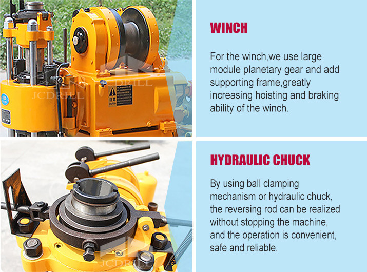Diesel Engine Portable Water Well Driller Skid Mounted Rotary 180m