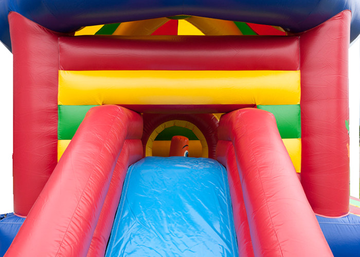 3 In 1 5.2 x 6.9m Blow Up Jumping Castle With Arch And Roof / Kids Inflatable Jumping Slide