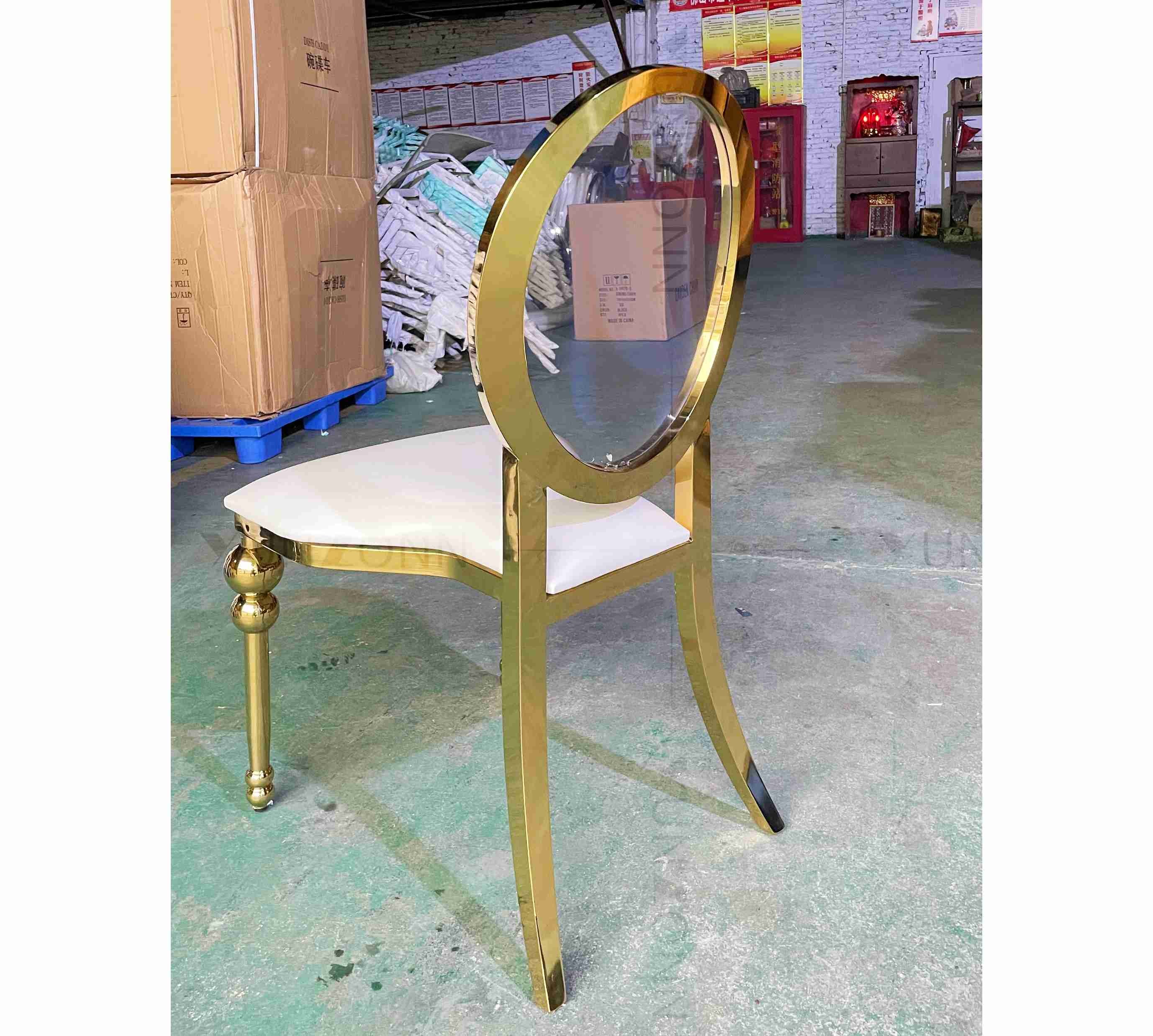 Acrylic Back event chairs dining chairs SS gold rental furniture