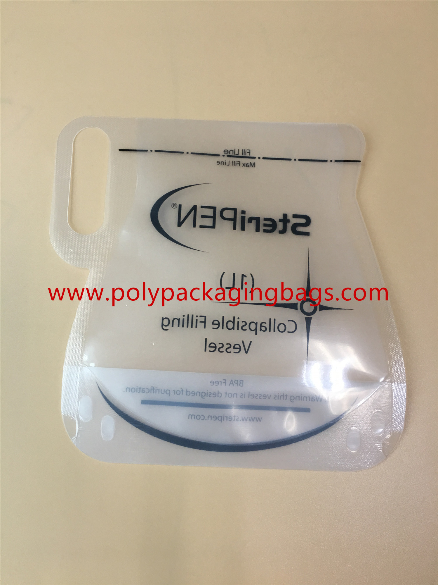 Custom Stand Up Pouch With Spout / 500ml Transparent Water Bags