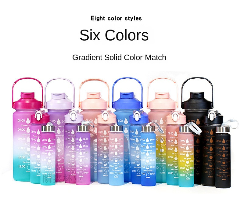 Humanized Design 550/750/1000ML Portable Plastic Water Bottle 1 Litre Gradient Color Custom Gym Water Bottles Bisphenol And Toxin Free OEM ODM