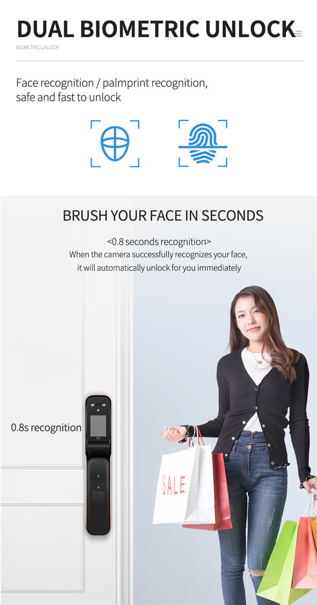 Dual Biometric Induction Alarm Automatic Face Recognition Door Locks