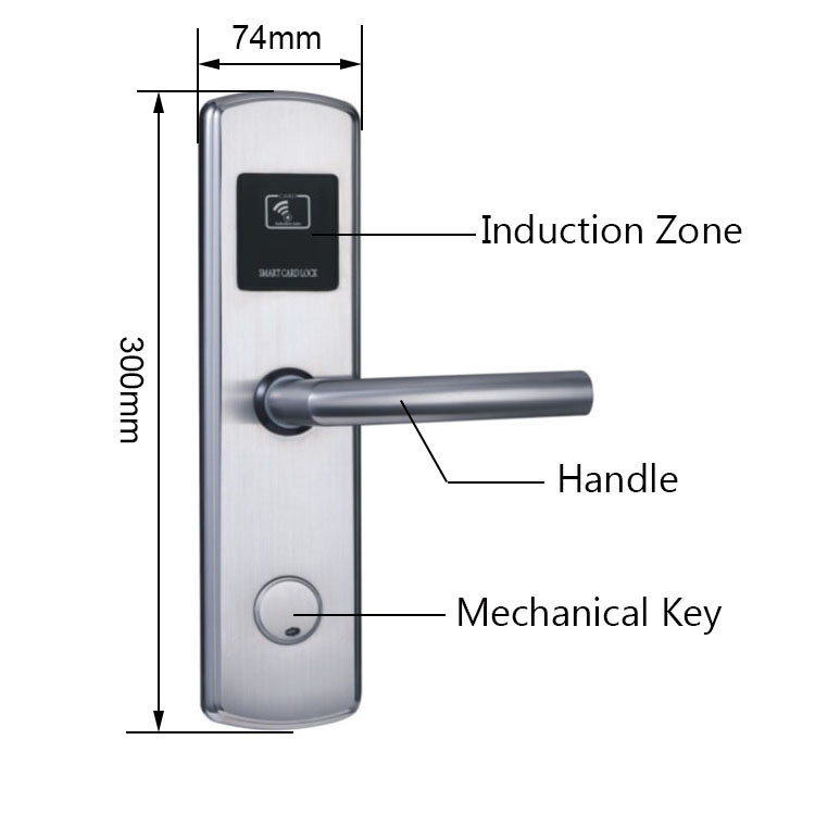 Free Software 300mm Electronic Smart Door Locks Card Sus304