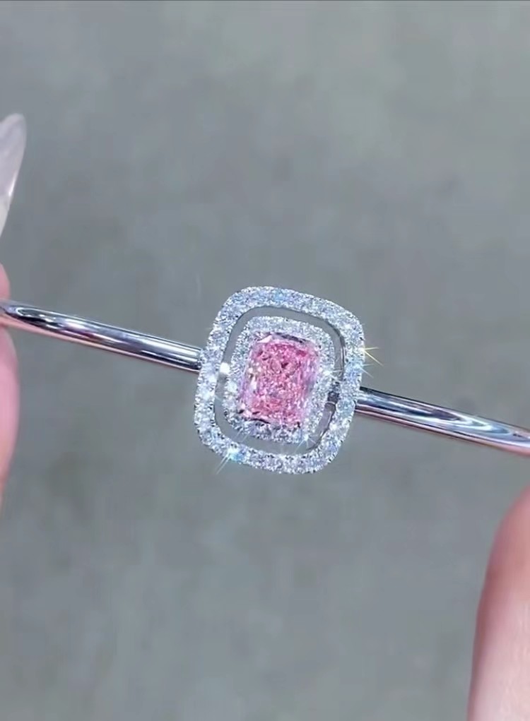 Pink Lab Grown Diamond Bracelets Radiant Cut Radiant Shape NGTC Certified