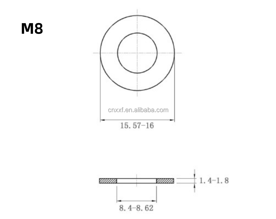Grade Hastelloy C-276 DIN125 Flat Plain Washer for Spring and Load Applications M6-M16 with Internal Tooth Plain Finish