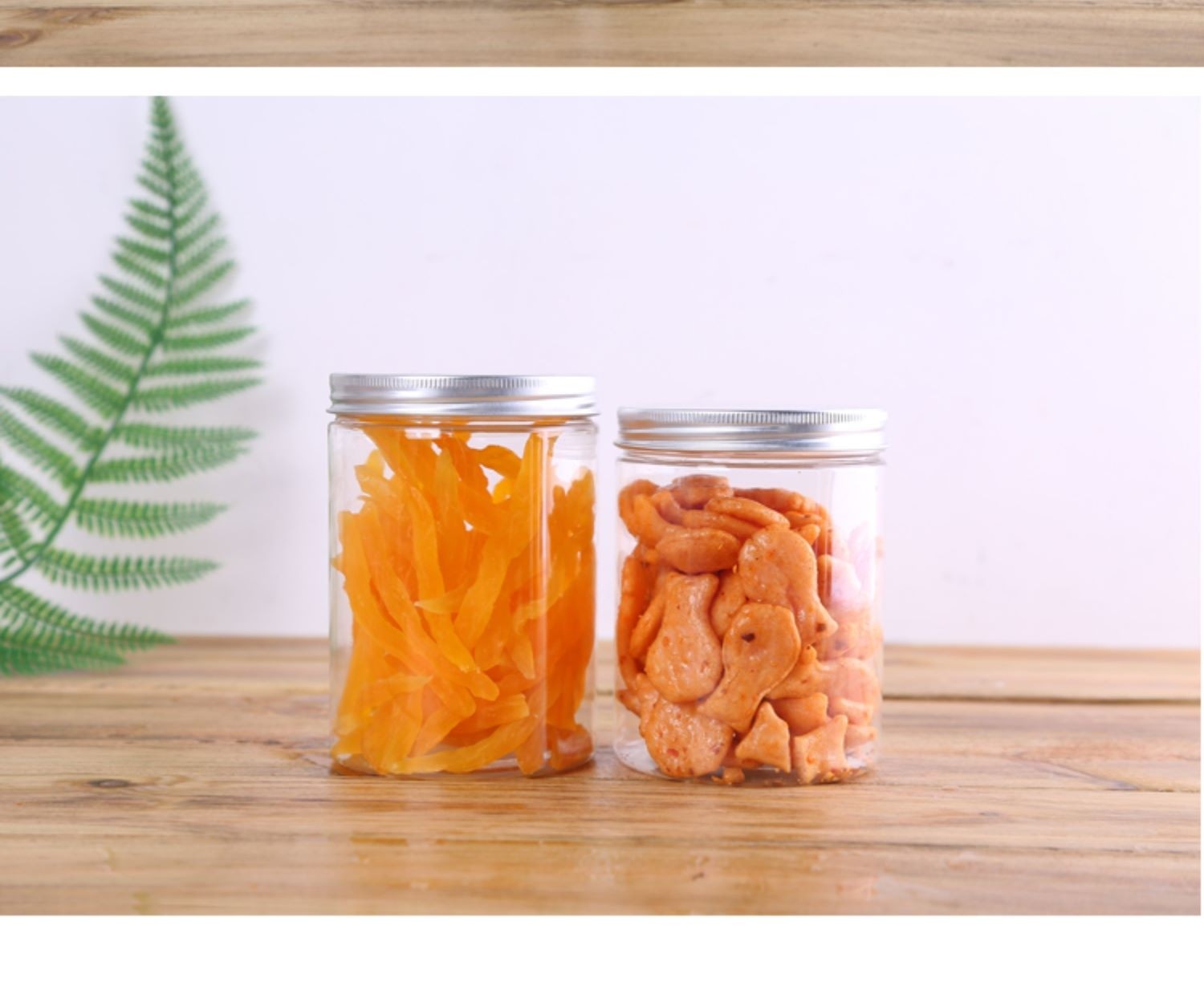 Kitchen Countertop 400ML Plastic Screw Cap Jars Shrink Wrap Logo