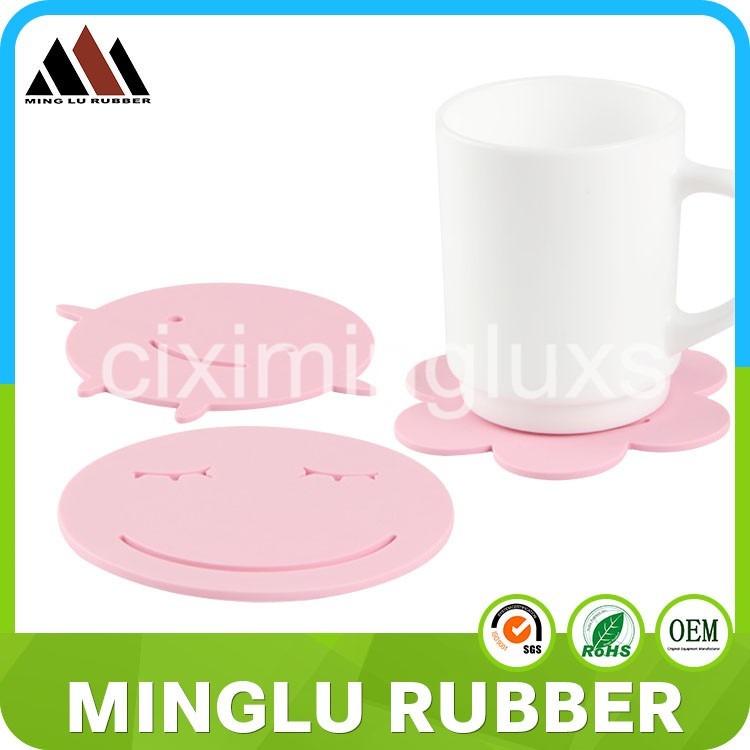Minglu CM-009 Fruit Slice Silicone Coaster, Non-Slip Drink Cup Pad Tabletop Protection Colorful Slice Silicone Drink Coasters
