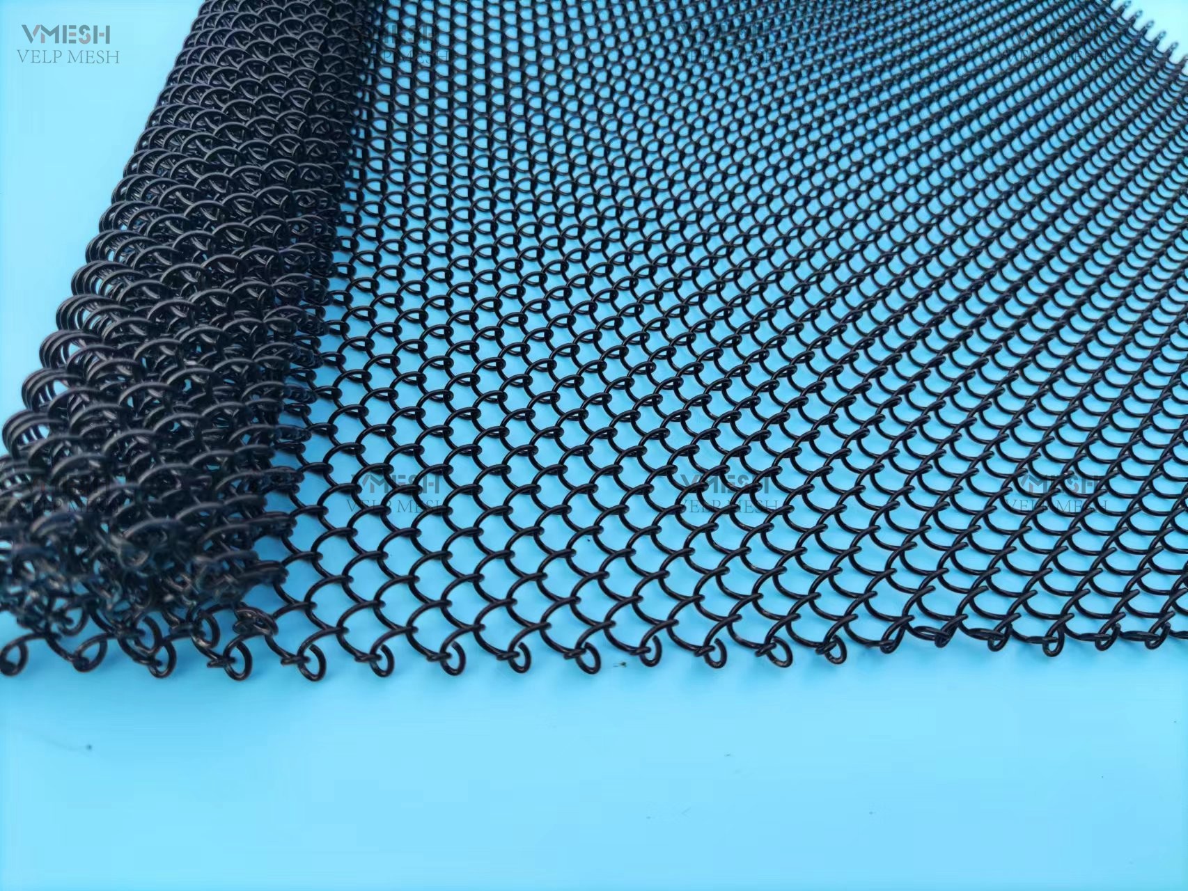 Grey Color Aluminum Decorative Chain Link Mesh Curtain For Partitions Screen