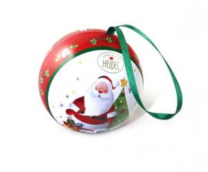 China Metal Christmas Ball Ornament Gift Tin on sale