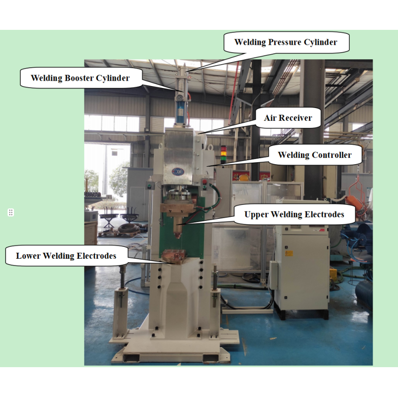 50Kv Manual Pneumatic Projection Welding Machine DN40 Steel Gas Cap Resistance Welder