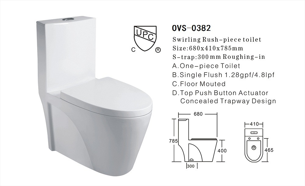 Top Flush One Piece Elongated Toilet With 11 Inch Rough In Slowdown Seat Cover