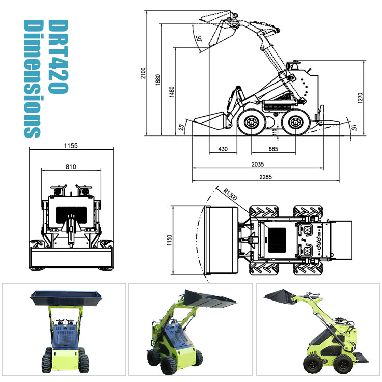 Budget-Friendly Skid Steer Bagger Mini Loader with YUNNEI Engine and Attachments