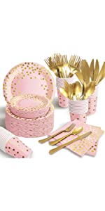 350PCS Pink and Gold