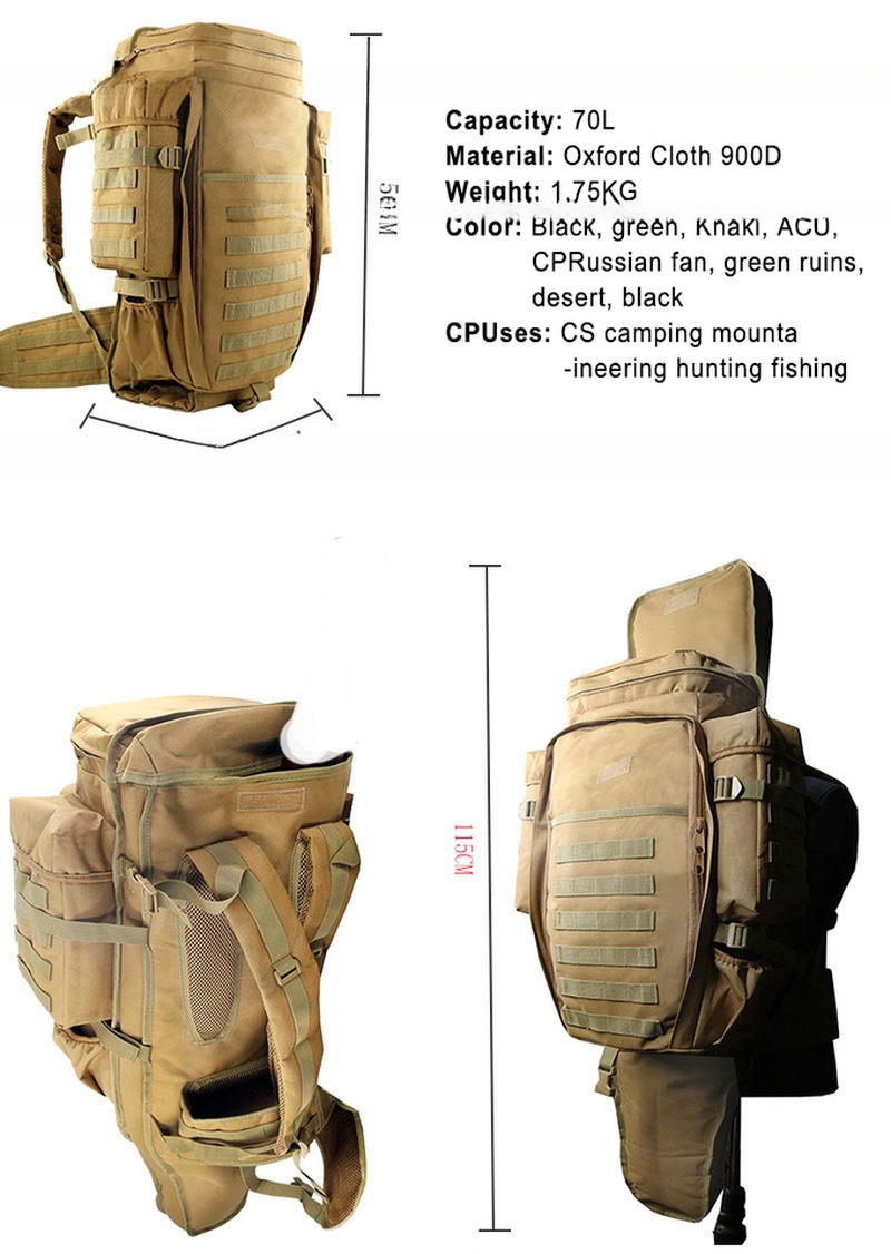 Arcuate Shoulder Strap Backpack for Outdoor Activities Hunting Mountaineering Camping