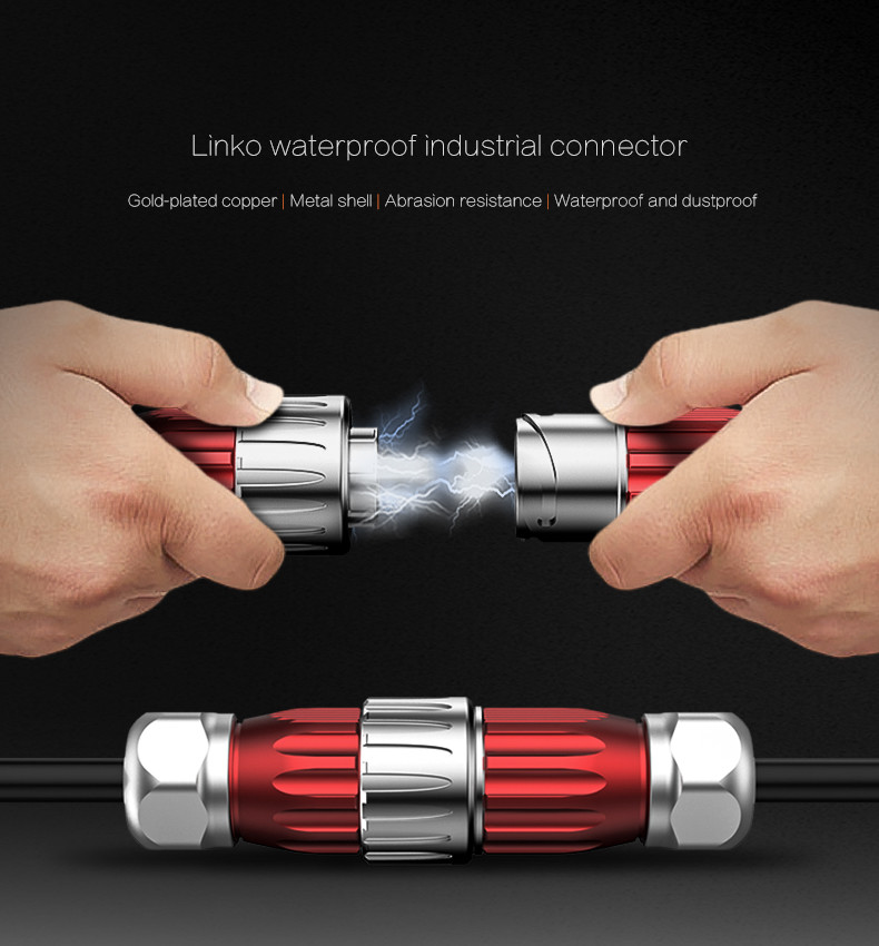 M20 Metal Din Plugs and Sockets for Signal,12 Pin Connector for Medical Equipment