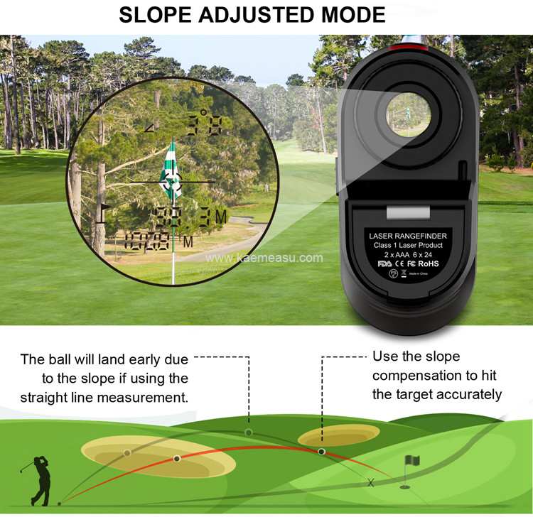 kaemeasu Laser Rangefinder Distance Measuring 6.5X Magnification Hunting Range Finder Telescope D1000
