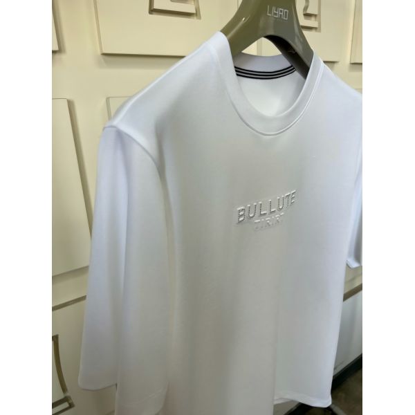 Luxury Crew Neck T-shirt Print Logo Design Adopts Original Fabric Embossing Process Plus Heat - Transfer Vinyl Process OEM/ODM