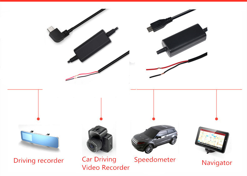 2464 22AWG USB Converter Cable 3.5m 2.5mm For Vehicle GPS 5V To 12V Step Up
