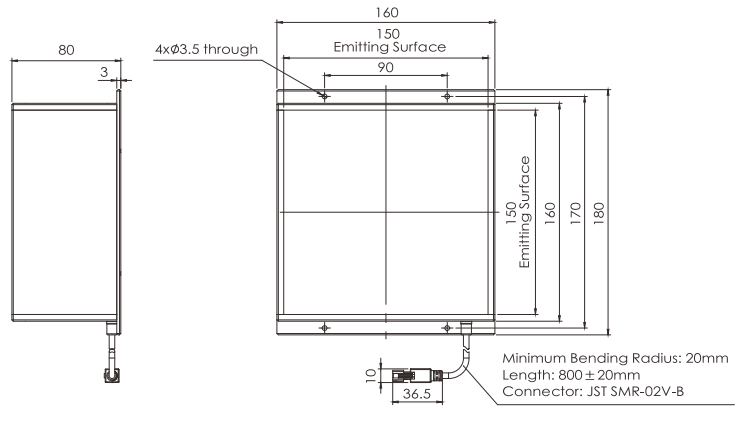 24V 17.3W 21.6W FP Series Collimated Backlight Surface Scratches Detection