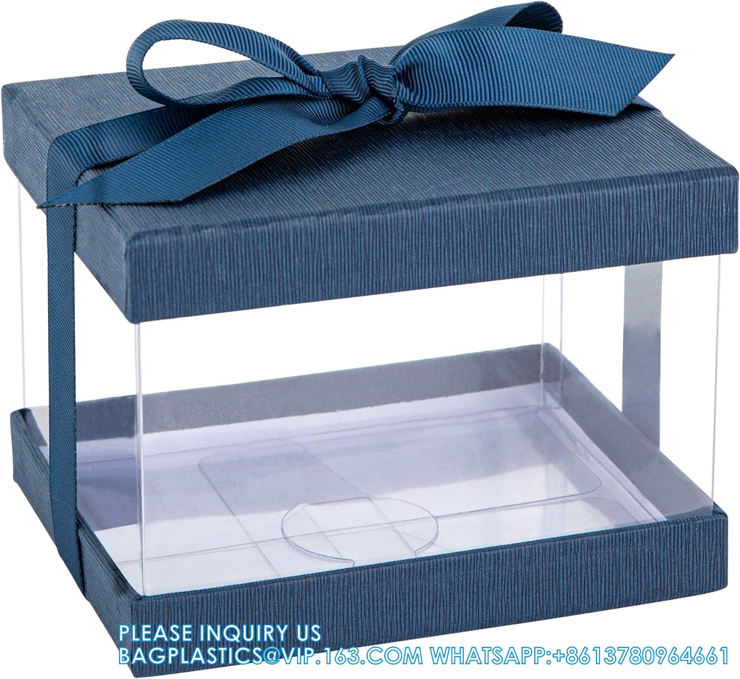 Clear Plastic Gift Boxes Bakery Boxes With Base, Lid & Ribbon Cakes, Pastries, Cookies, Cupcakes & Party