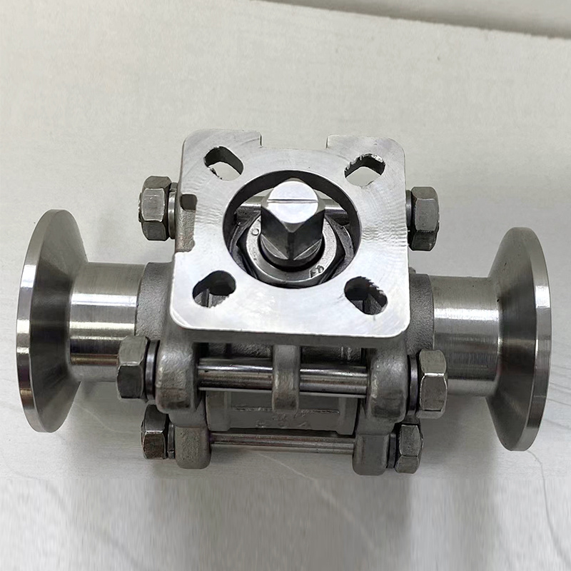 Stainless Steel 3 Piece Clamp Ball Valve with ISO 5211