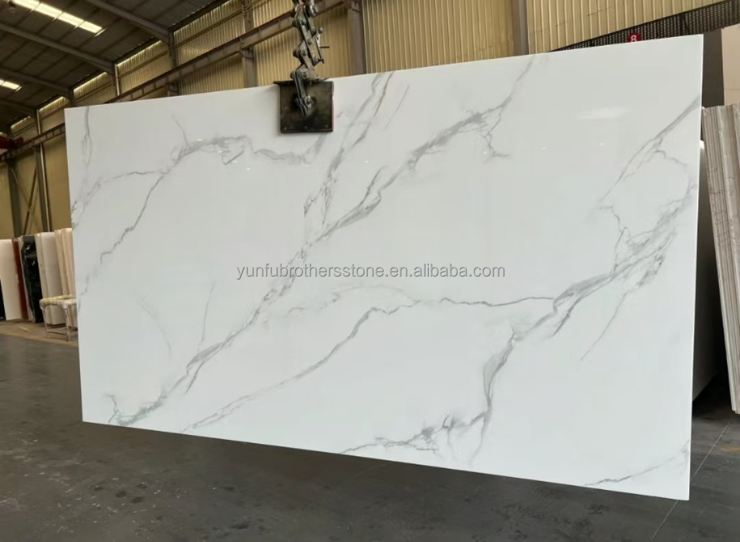 Big Slab White Nano Marble Stone The Optimal Selection for Modern Design Countertop