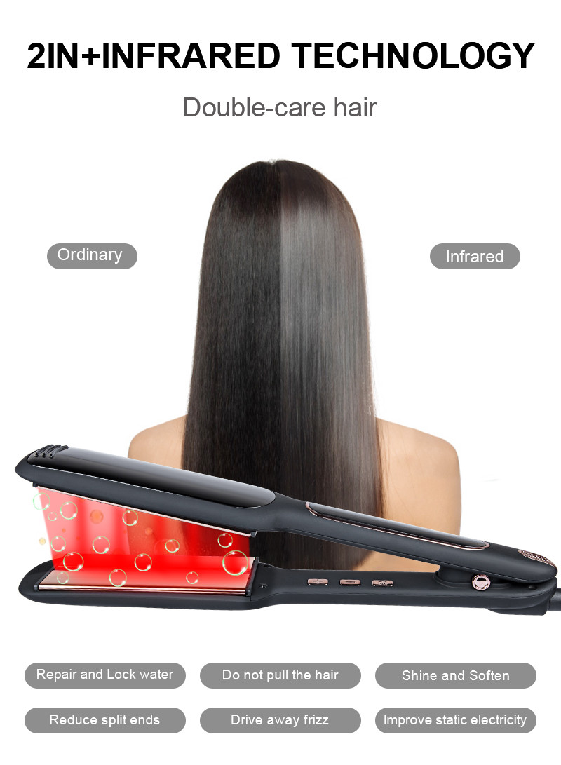 Titantium Coating Infrared Hair Straightener , PTC Hot Tools Wide Flat Iron 240V