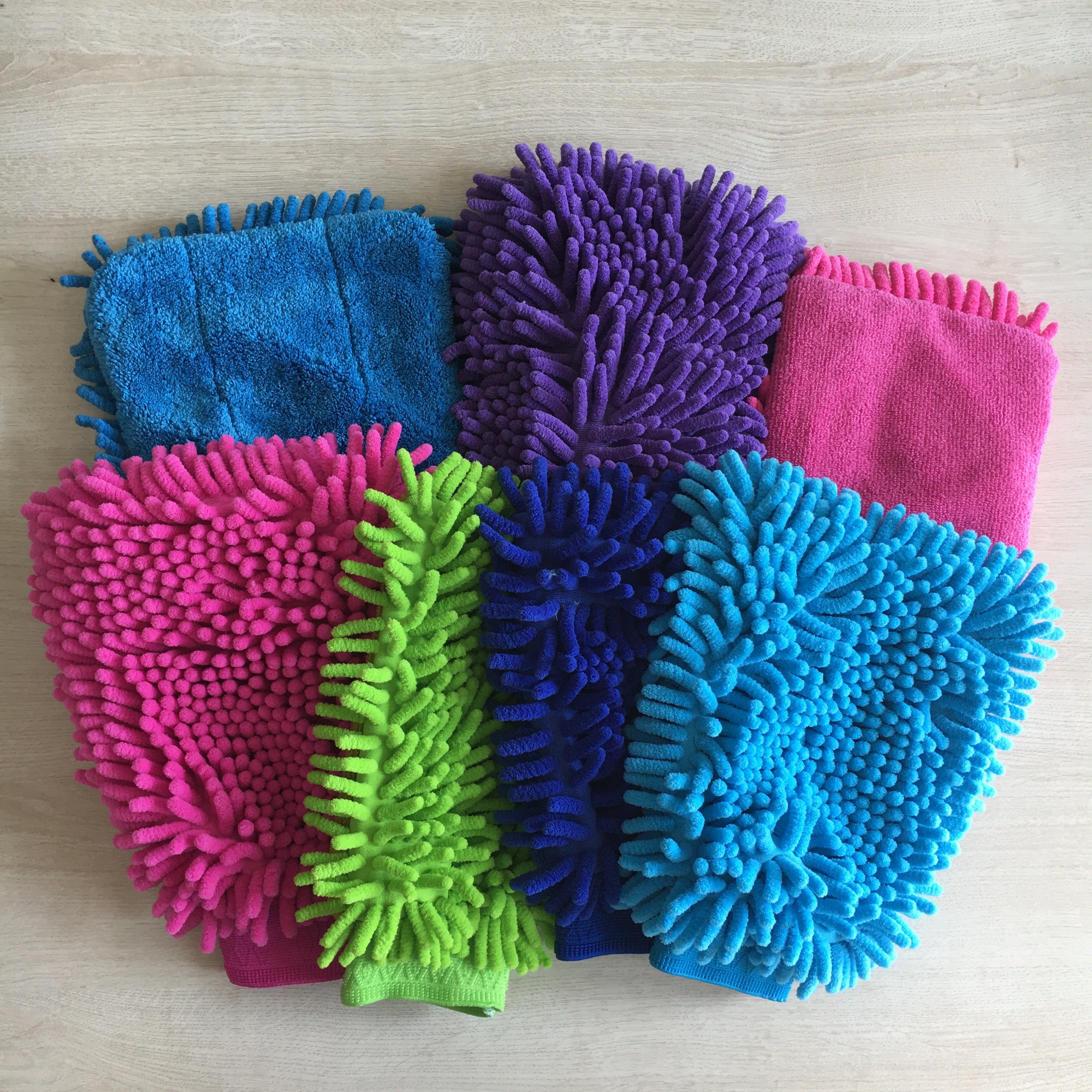 House keeping washing absorb mitt 100% polyester microfiber mitt gloves