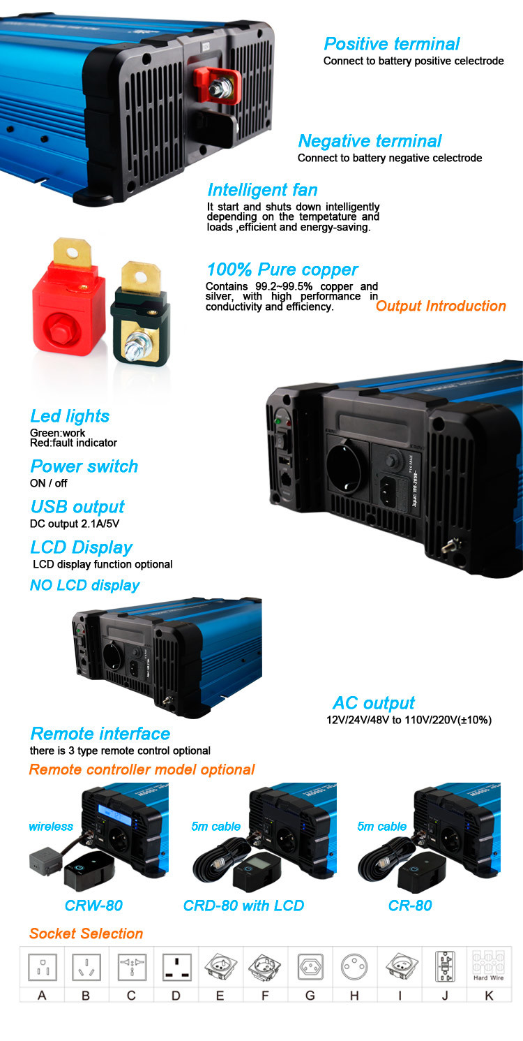 PCB Ultrasonic Off Grid Pure Sine Wave Inverter , Anti Paint Sine Wave Power Inverter