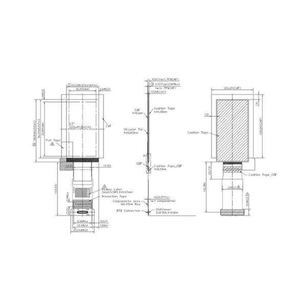 Flexible AMOLED display pin definition diagram