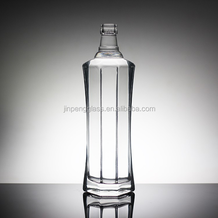 Base Material Glass Bottle with Unique Letter Shape and Cork Cap