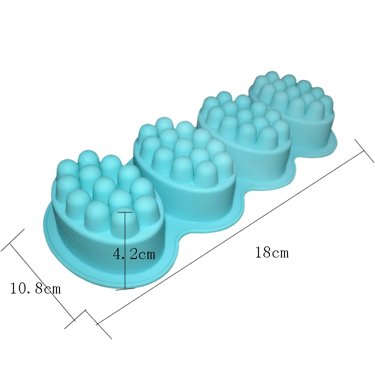 Diy Handmade Eco Friendly 4 Cavity Silicone Soap Molds Customized