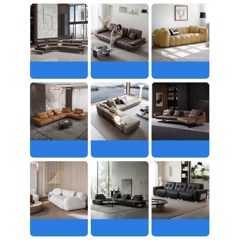 Custom New Designer Style Luxury Microfiber Fabric Leather Sofa Home Furniture House Sofa Set Luxury Living Room with Brass Legs