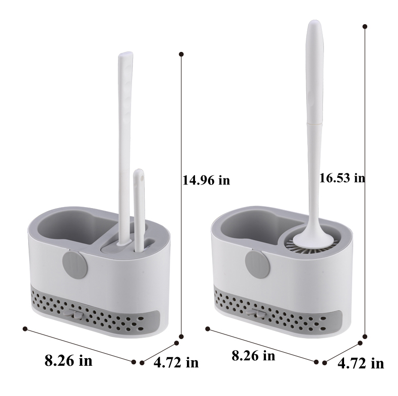 Silicone Head Tpr Toilet Bowl Cleaning Brush Set Wall Mounted Sustainable 230g
