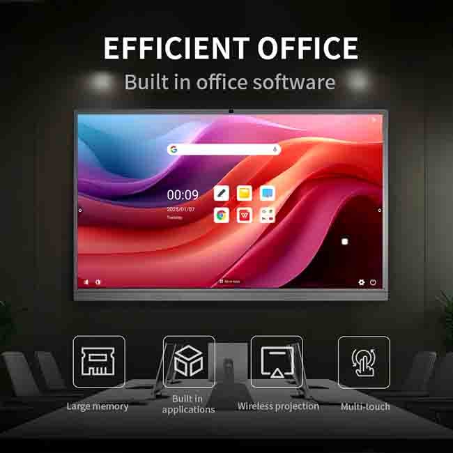 Dual System Smart Interactive Flat Panel Digital Board 3840×2160px 110" Size