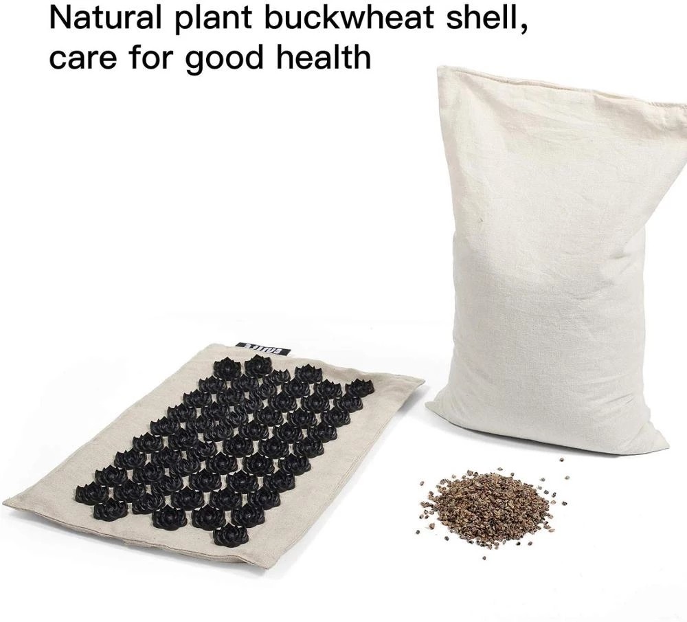 Organic Linen Acupressure Mat Yoga Meditation Mat With Pillow Increase Blood Flow Neck Back Pain Relief