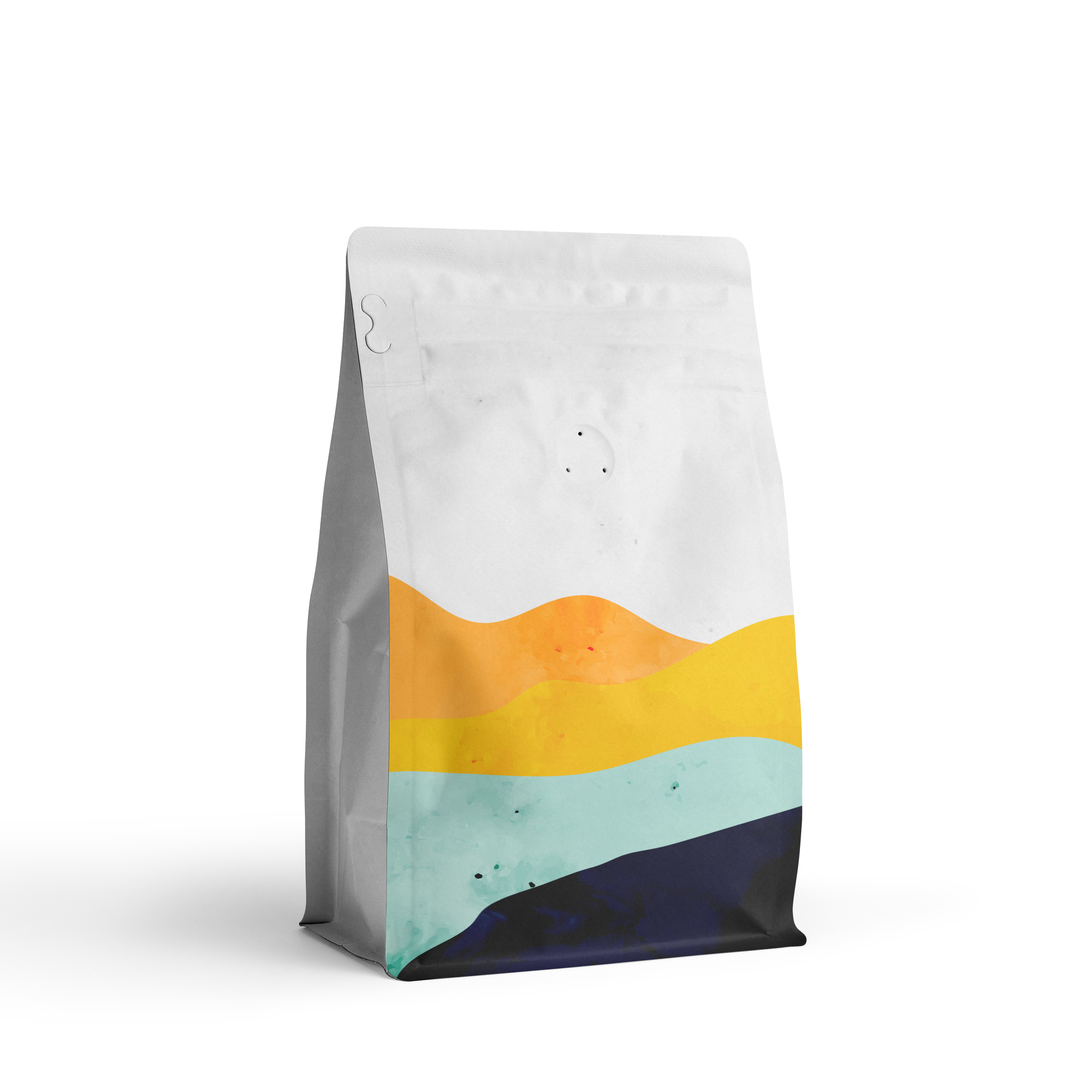 Matte Coffee 150mic 250g Flat Bottom Bag Gravnre Printing