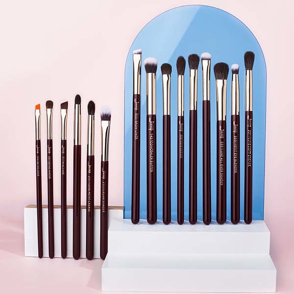 Soft Zinfandel Color Eye Makeup Brush Set Aluminum Ferrule