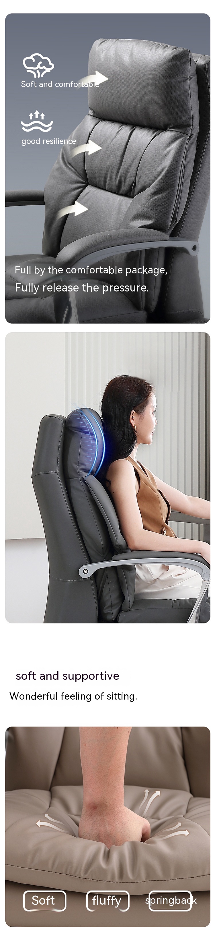 Stainless Steel Tall Office Chair with Self-Attaching Armrests and Reclining Function