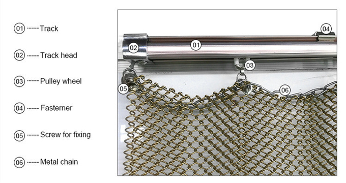 Anodic Oxidation Aluminum Coil Metal Mesh Curtain Interior Exterior Decoration 4