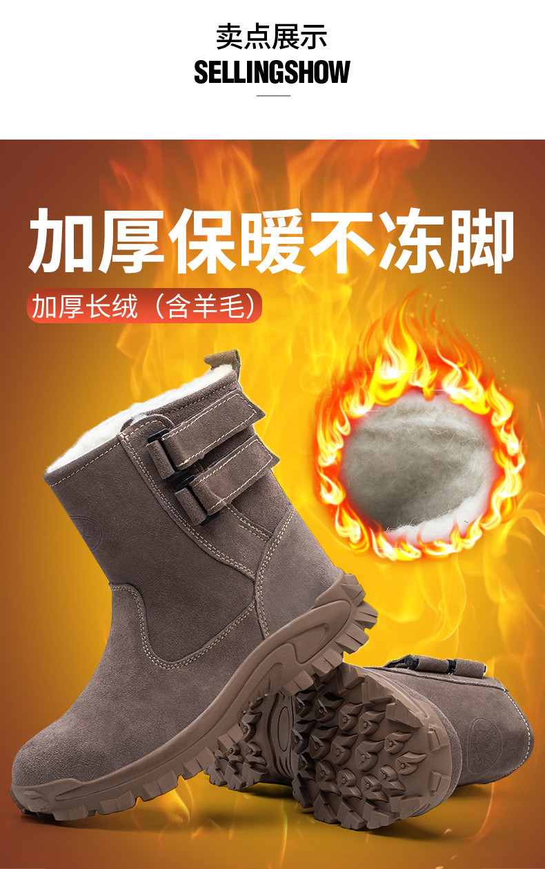 Steel Toe Unisex Security Work Boots Suede Welder's Boots With Beef Tendon Sole