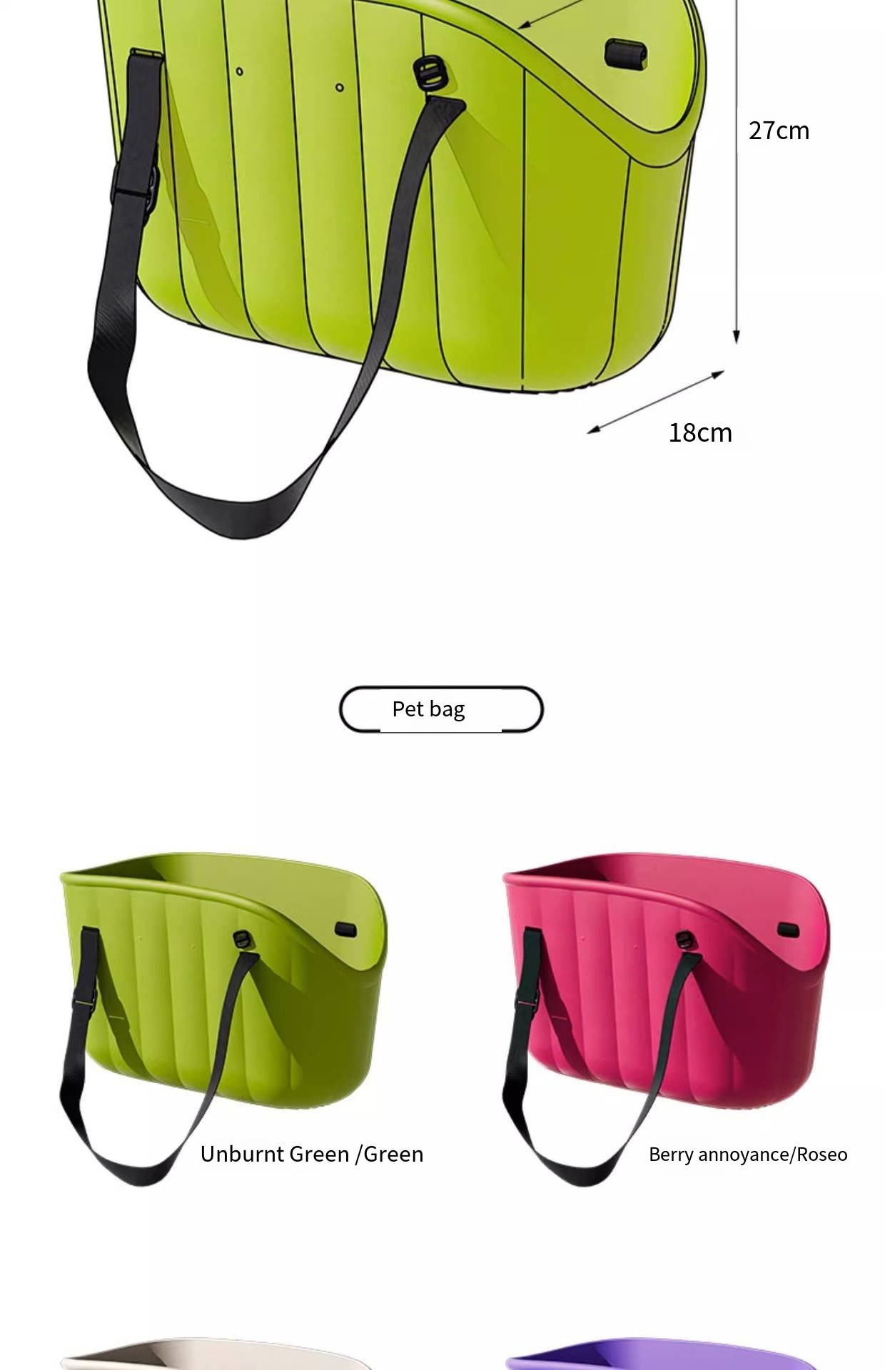 Portable Breathable Pet Shoulder Bag For Outings Large-Capacity EVA Cross-Body