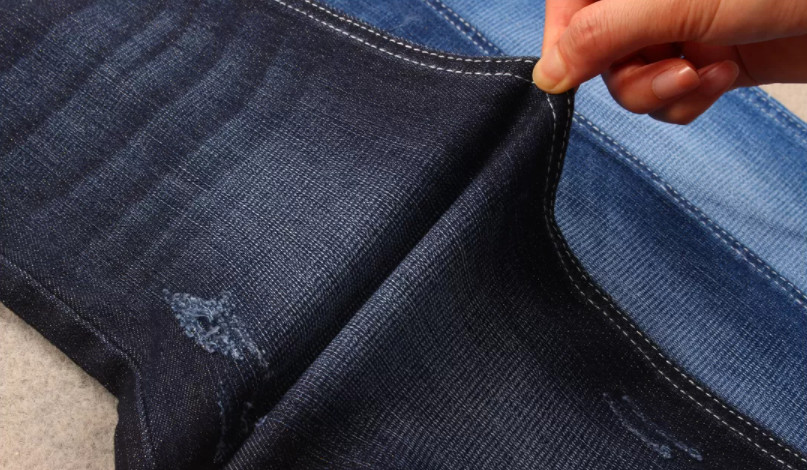 9.3 Oz Slub Denim Fabric 200/40D 59" Poly Cotton Spandex Blend