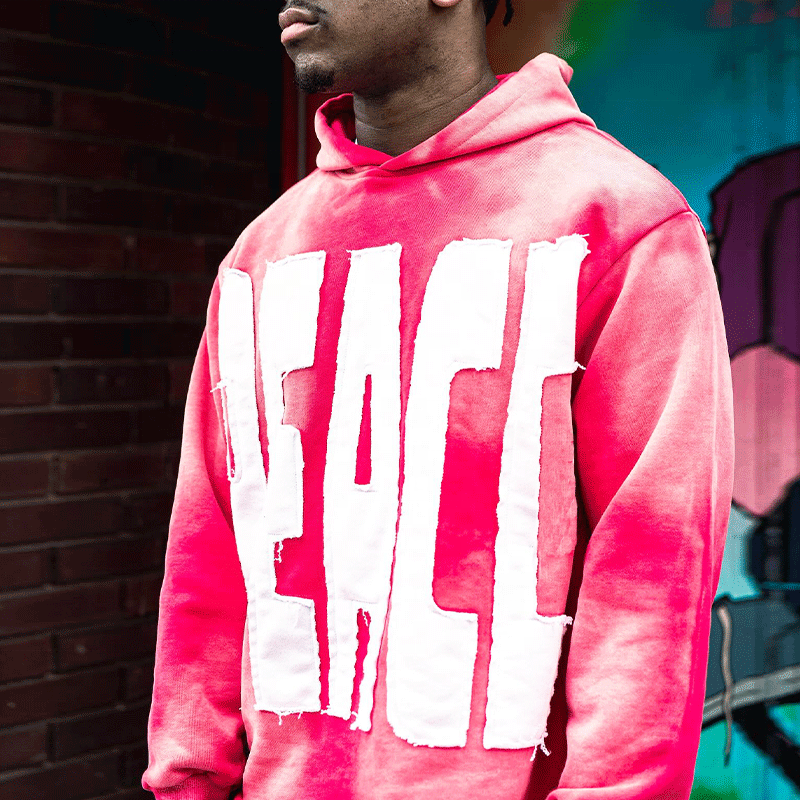 Custom 3D Embossing Logo Oversized Acid Wash Hoodie Embroidered Pullover Hoodies