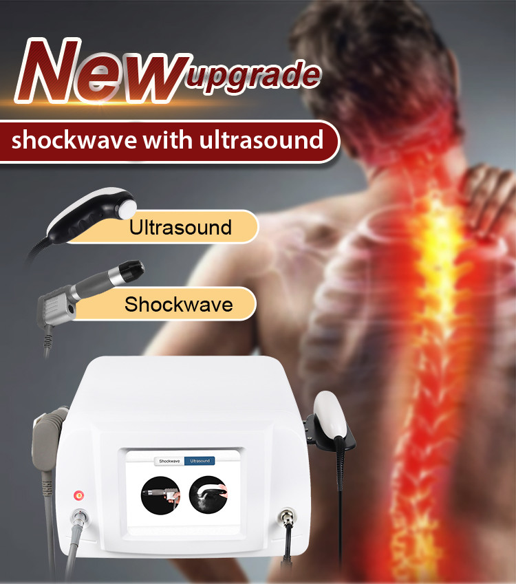 2 Handles Shockwave Ultrasound Physiotherapy Machine For Pain Treatment