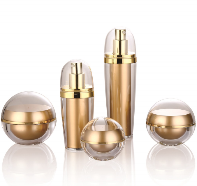 PP Body Material Acrylic Ball Shape Airless Bottle 30ml 50ml for Beauty Supplies