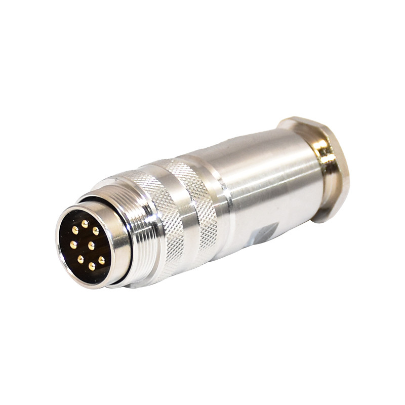 Connector M16 Female Shielded Metal M16 8pins Circular Connector Assembly Type